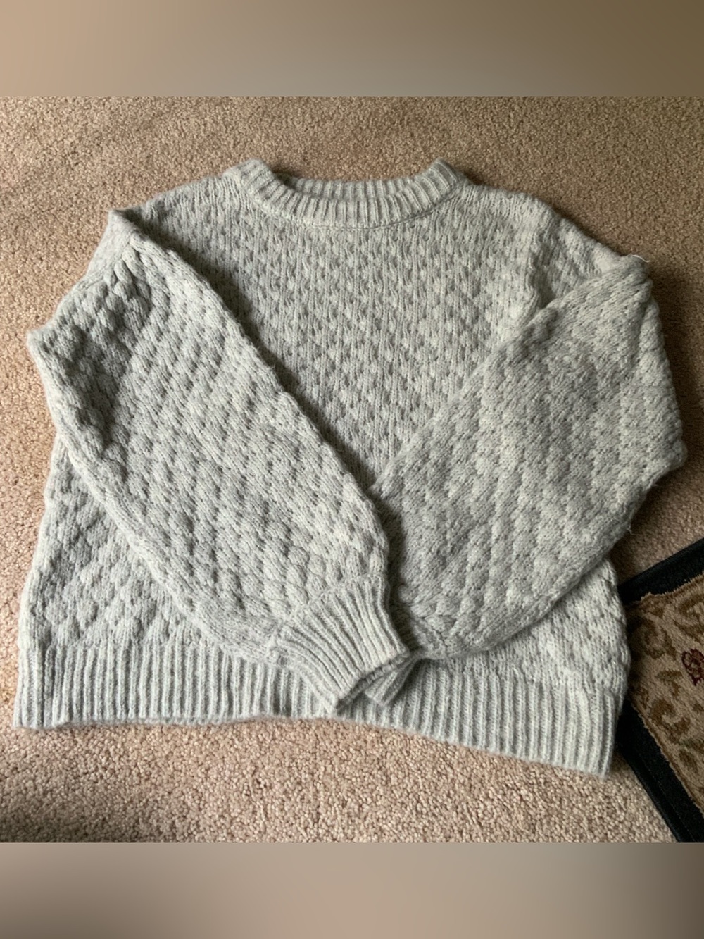 a new day Light Gray Cable Crewneck Sweater